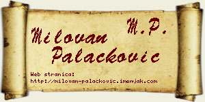 Milovan Palačković vizit kartica